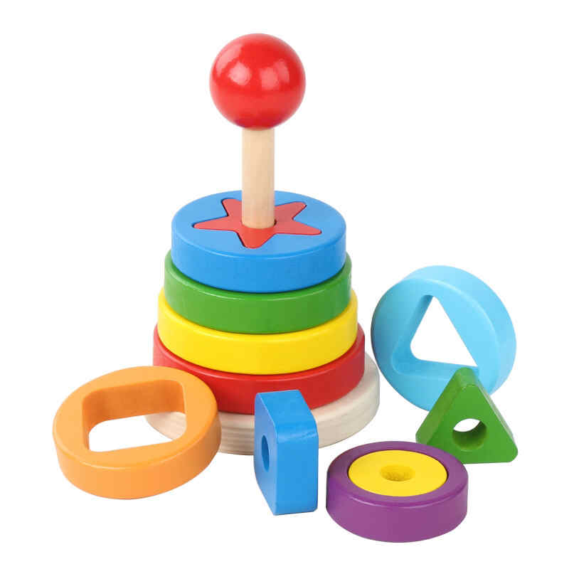 Rainbow tower stacking blocks